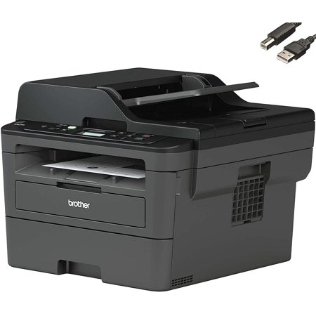 Brother DCP-L2550DW All-in-One Wireless Monochrome Laser Printer, Print Scan Copy - 2400 x 600 dpi, 36 ppm, 250-Sheet, 50-Sheet ADF, Automatic Duplex Printing, Cefesfy Printer Cable