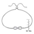 thumbnail image 2 of Sterling  Silver Cubic Zirconia Infinity Adjustable Bracelet, 2 of 2