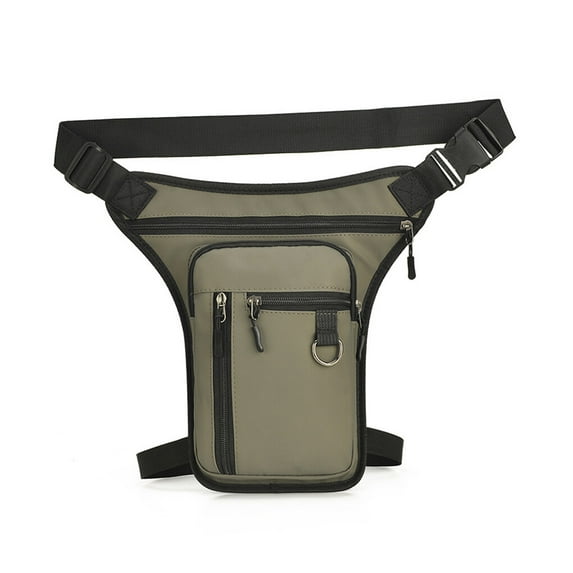PU Leather Man Waist Bag Waterproof Replacement Fashionable Multi-pocket Solid Color Phone Credit Card Leg Bags Pouch Gold