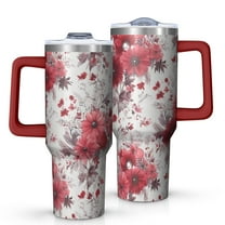 OBREWU Pioneer Flower Tumbler with Handle and Lid,Pioneer Flower 40oz Double Wall Vacuum Insulated Tumbler,Cups Gift for Women and Men