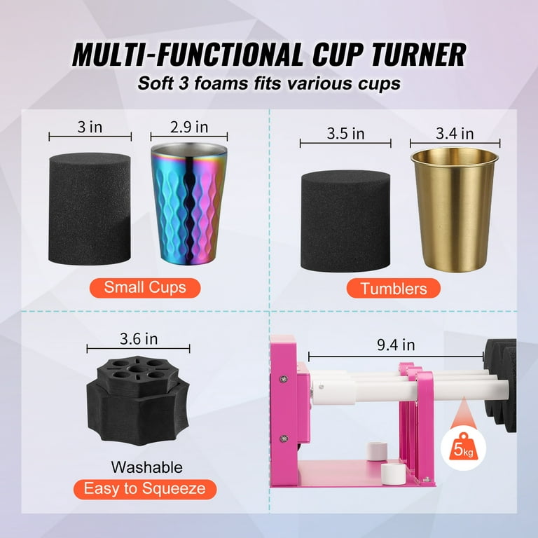 Double Cup Turner for Crafts Tumbler Epoxy Glitter Tumbler Full Kits DIY  Cuptisserie Turner Cup Spinner Machine Kit(Double-Blue)