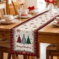 thumbnail image 5 of Red Plaid Christmas Table Runner 60 Inches Long Farmhouse Dress Scarves, Vintage Xmas Tree Winter Rustic Dining Tablerunner for Coffee Table/Kitchen Island/Party Décor, 13" x 60", 5 of 8