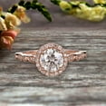 thumbnail image 1 of 1.75 Carat Halo Moissanite Diamond Engagement Ring Classic Vintage Art Deco 10k Solid Rose Gold, 1 of 9