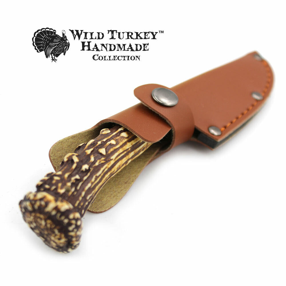 Wild Turkey Handmade Collection Fixed Blade Faux Handle Hunting Knife w/Sheath