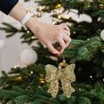 thumbnail image 3 of Adornos navideños, adornos navideños, regalos navideños, lazo navideño, adorno colgante para árbol, decoración para fiestas navideñas, accesorios navideños dorados hechos a mano, adorno de regalo, ado, 3 of 4