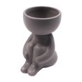 thumbnail image 2 of Jarrón de cuerpo , decoración de cerámica con estatua , manualidades de escritorio, decoración del hogar, para bodega, librer Gris 6x6x9.2cm Baoblaze  Macetas De Plantas Suculentas, 2 of 7