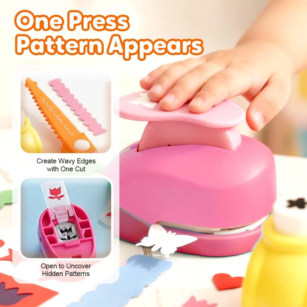 Creative DIY Puncher Craft Set, Craft Hole Punch Shapes Set, Craft Scissors Set Hole Punch Shape Cutters for Crafts, Shape Cutters for Crafts,Leaf, Butterfly, Star Heart Flower Punchers(1Pcs)