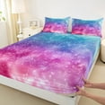 thumbnail image 3 of Manfei Dreamy Starry Sky Twin Sheet Sets, Bling Stars Galaxy Twin Fitted Sheet, Teens Kids Boys Girls Flat Sheet, Luxury Bedroom Decor, 3 Pieces, 3 of 7