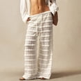 thumbnail image 2 of SONXAHE Layer Ruffle Drawstring Wide Leg Pants for Women Textured Cut Bohemian Daily Vacation Trousers, 2 of 8