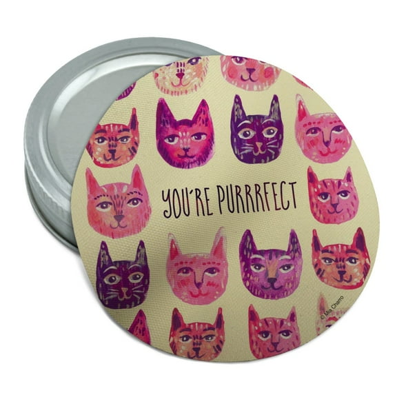 You´re Purrrfect Perfect Cat Heads Round Rubber Non-Slip Jar Gripper Lid Opener