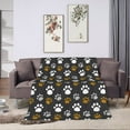 thumbnail image 6 of DouZhe Ultra-Soft Micro Fleece Lightweight Flannel Bed Blanket, Animal Paw Print Graffiti Print Cozy Warm Throw Blankets, 60"x50", 6 of 7