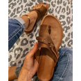 thumbnail image 2 of Estación independiente zapatillas de punta de talla grande sandalias retro planas de verano de talla europea, 2 of 5