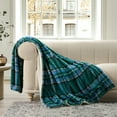 thumbnail image 5 of Evergrace Cozy Christmas Throw Green Check 50"x72", 5 of 10