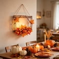 thumbnail image 6 of Fall Front Door Floral Swag, Artificial Thanksgiving Maple Leaves Door Hanging with Daisy Pumpkin, Autumn Harvest Twigs Swag Wreath for Farmhouse Mantel Wall Indoor Outdoor Home Decor, 6 of 6