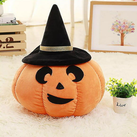 Pisexur New Creative Halloween Funny Pumpkin Pillow Love Moon Shaped Hat Plush Toys Doll, Christmas Gifts for Kids