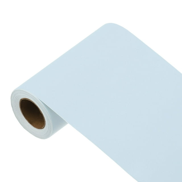 Uxcell 197"x3.9" Papel Tapiz Azul Claro, Papel Contacto de Pelar y Pegar, Papel de Pared de Vinilo de Color Sólido