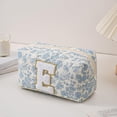 thumbnail image 3 of Bolsa de maquillaje JOVAKIT Alphabet Cosmetic Bag 2 unidades Blue Floral E, 3 of 7