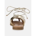 thumbnail image 3 of No Boundaries Women's Fisherman Ghillie Flat Sandals, 3 of 5