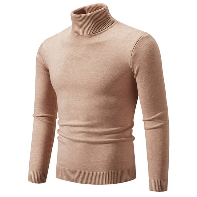 ameIAEA Men's Turtleneck Knitted Sweaters Long Sleeve Solid Color Fall Winter Pullover Tops
