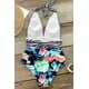 thumbnail image 4 of Traje de baño de una pieza para mujer con escote halter y control de barriga fruncido Xemadio WMZL-954-24, 4 of 7