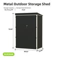 thumbnail image 5 of JAORD Metal Outdoor Storage Shed, Steel Utility Tool Shed Storage House with Door & Lock, Metal Sheds Outdoor Storage for Backyard Garden Patio Lawn (H6'xW4'x D3') Black&White, 5 of 5