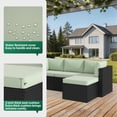 thumbnail image 4 of Clouddwell 5 Pieces Patio Furniture Set, All-Weather Wicker Rattan Patio Sectional Sofa Set with Coffee Table (Light Green), 4 of 6