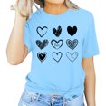 thumbnail image 2 of Penkiiy Womens Valentine's Day Graphic Tees Short Sleeve Heart Printed Shirts Blouse Tops L Sky Blue, 2 of 4