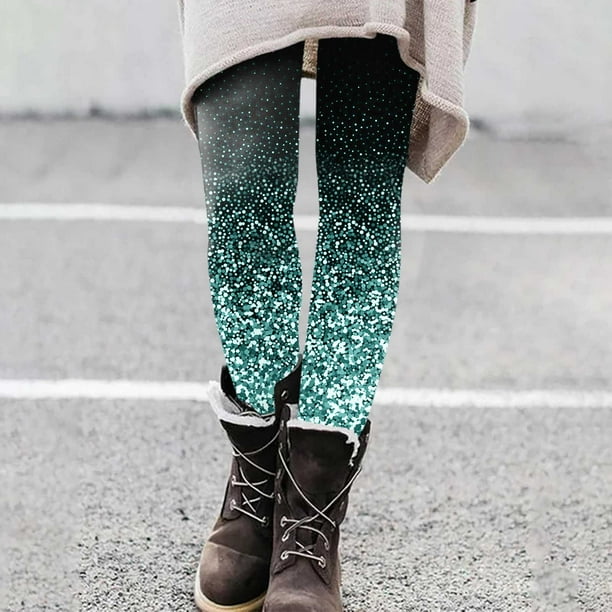 WILLBEST Pantalones de Yoga Con Estampado de Lentejuelas Para Mujer, Leggings de Cintura Alta Para Entrenamiento, Ropa Informal, Pantalones de Fitness Elásticos y Cómodos Grande