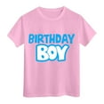 thumbnail image 4 of Tisuna Little Boys Shirt Birthday Print Short Sleeve Crew Neck Tops Cute Loose Summer Child Outwear Pink Size 6-7 Years, 4 of 4