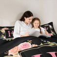 thumbnail image 4 of Homewish Child Initial H Letter Bedding Comforter Set 7pcs, Butterfly Animal Queen Bedding Sets, Rustic Cartoon Rose Floral Reversible Queen Sheet Sets, Ultra Soft Bedroom Decor, 4 of 7