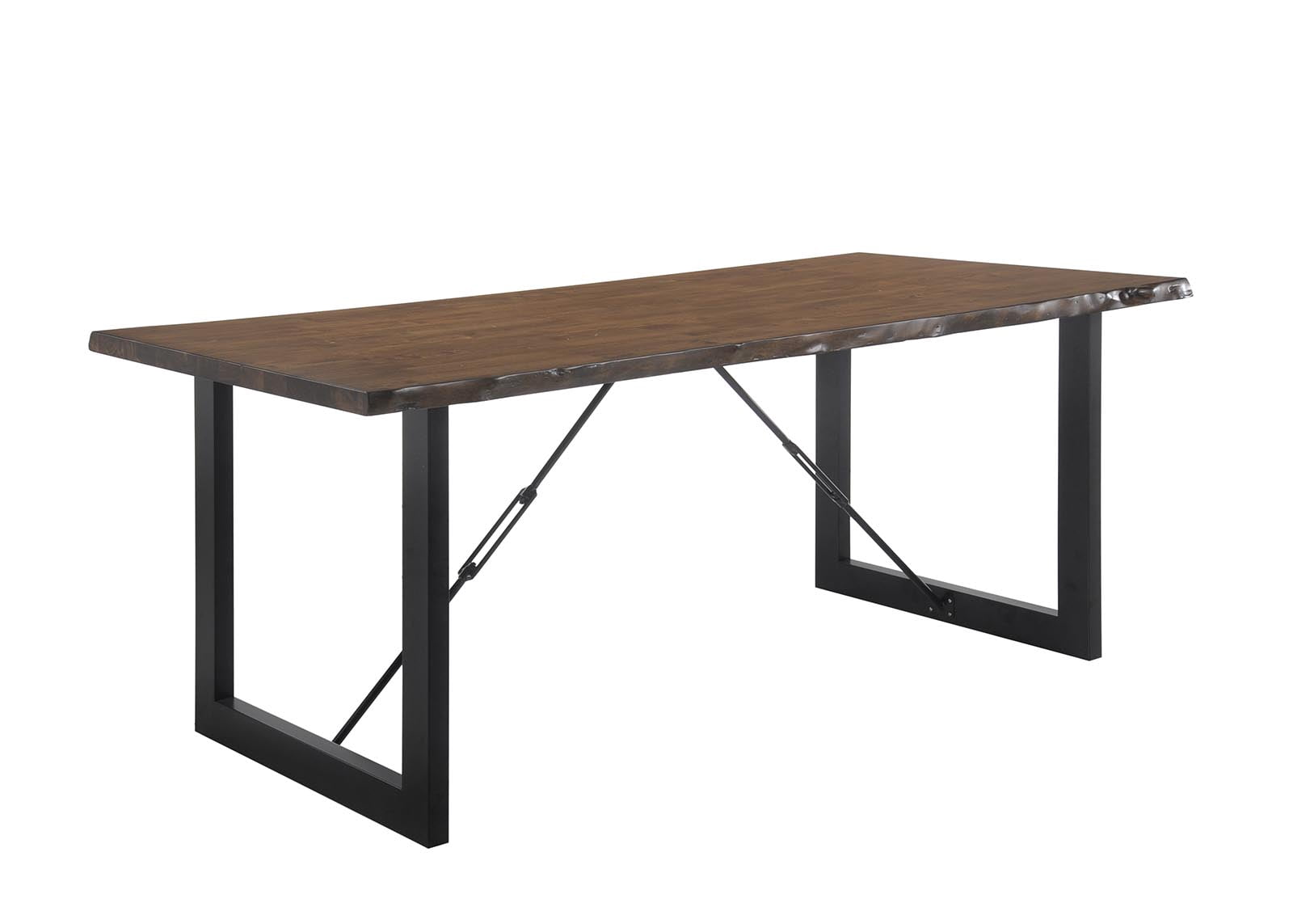 Furniture of America Jared 3 Piece Rustic Dining Table Set, Walnut Finish