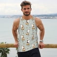 thumbnail image 6 of Uemuo Dog Riding Skateboard Pattern Men's Muscle Shirts Sleeveless Dry Fit Gym Workout Tank Top Lightweight Sports Tank Top Beach Tank Top, Loose-fit Sleeveless Shirt-XX-Large, 6 of 7