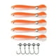 thumbnail image 1 of Tmvgtek 5 Señuelos De Pesca De Locha Blanda Artificial + 5 Anzuelos De Púas (Naranja) Tmvgtek Para estrenar, 1 of 5