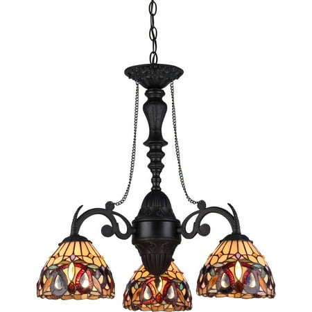 Brooksdale Mini Chandelier - Chloe Lighting Serenity Tiffany-Style 3-Light Victorian Mini Chandelier, 20.5