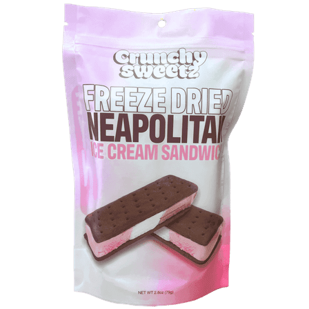 Crunchy Sweetz Freeze Dried Neapolitan Ice Cream Sandwich