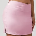 thumbnail image 5 of Tennis Skorts for Women Stretchy Cross Waist Mini Skirt Golf Athletic Running Side Slit Skirts Solid Color Trendy Womens Sport Skirts Pink S, 5 of 6