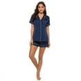 thumbnail image 2 of Femmes Été Pyjamas à Manches Courtes Casual Vêtements de Maison Vin Rouge L, 2 of 6