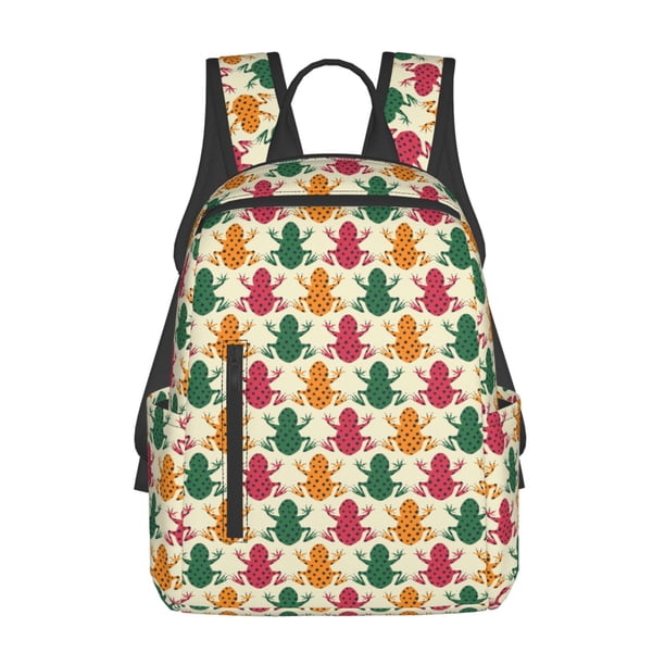 Disketp Colorful Frogs Mochila Ligera e Impermeable, Mochila de Día Resistente para Viajes, Senderismo y Uso Diario para Hombre y Mujer
