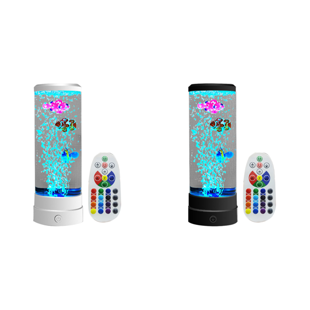 Para Pecera Mini Lámpara Burbujas LED Lava Peces Con (con Control Remoto) Color Blanco