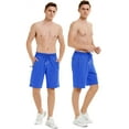 thumbnail image 5 of QPNGRP Men's Workout Stretch Shorts Casual Drawstring Elastic Zipper Pockets Royalblue 32, 5 of 8