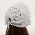 thumbnail image 3 of BPURB Lace Bonnet  Summer Hat Double Layer Beanie Eyelet Cap Breathable sun Protection Christening Bonnet Cap Lolita Headwear, 3 of 6