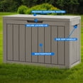 thumbnail image 2 of Dextrus 45 Gallon Weatherproof Resin Deck Box, Lockable Outdoor Storage Container, Heavy Duty Patio Storage Bin for Cushions, Throw Pillows, Garden Tools and Poolside Supplies, Brown, 2 of 10