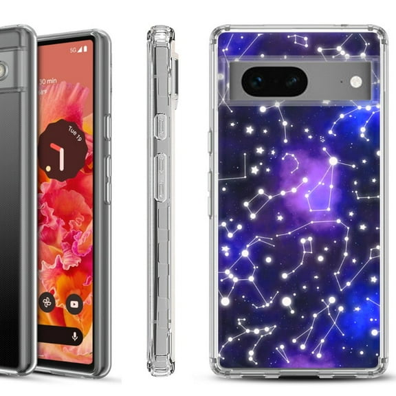 Shockproof Phone Case for Google Pixel 8a 5G, Hybrid Case Cover, by OneToughShield - Constellations