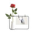 thumbnail image 1 of Sorpresa, boca blanca. Botella de decoración de jarrones colgantes de flores rosas artificiales, 1 of 3