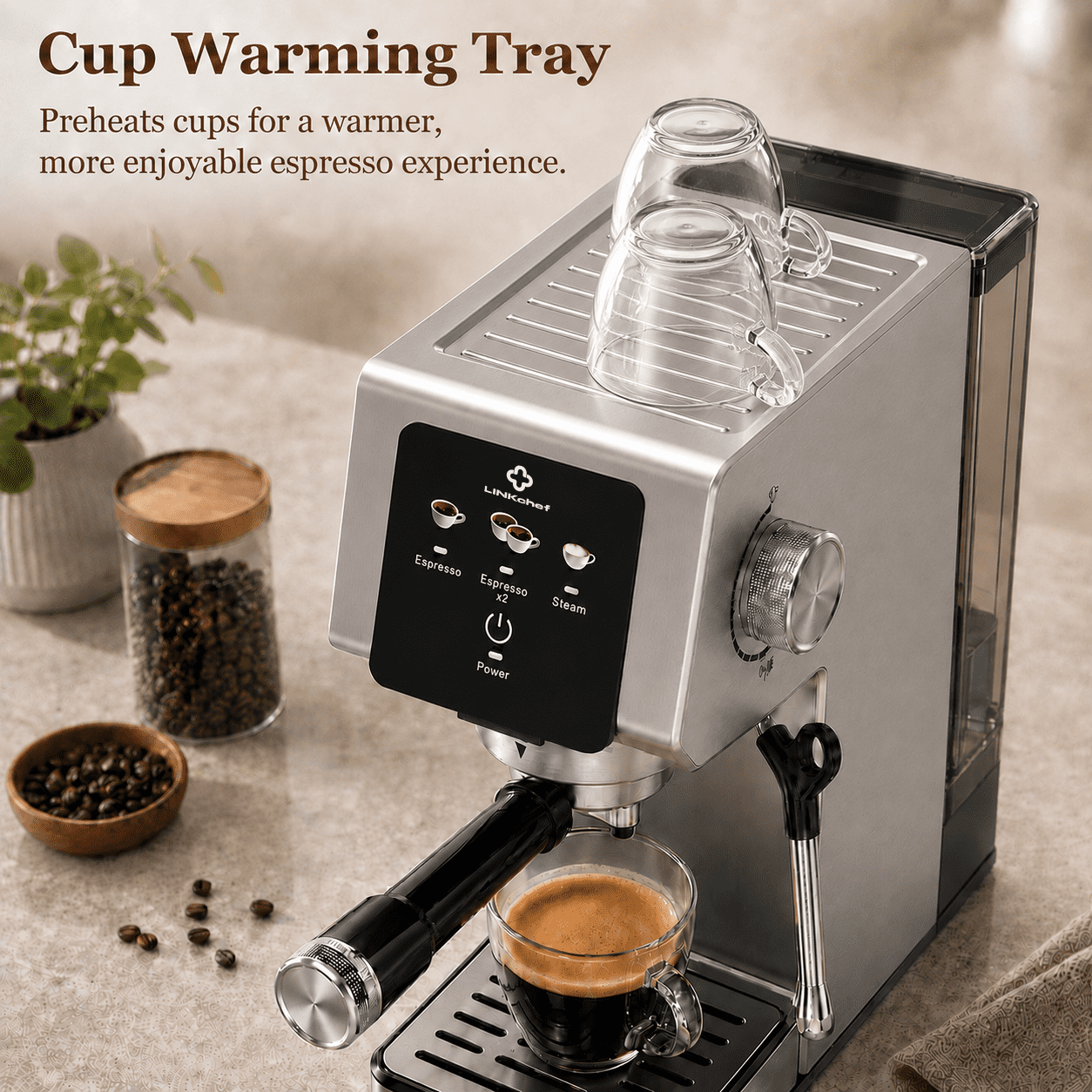 LINKChef Espresso Machine 20 Bar, Professional Espresso Maker with
