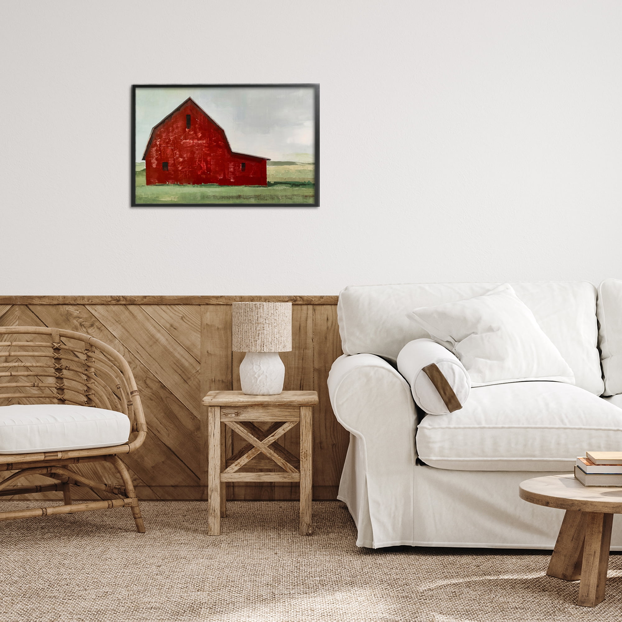 Stupell Industries Red Weathered & Wise Barn Black Framed Giclee Art, design by Max Maxx