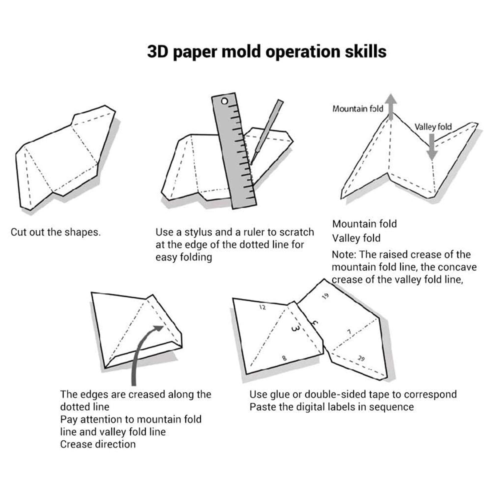Origami Wall Decoration DIY Wall Paper Trophy DIY Papercraft Cardboard Wall Animal Decoration Paper Statue Decoration