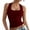 A-Wine1458, variant on Ribbed Slim Fit Tank for Women Halter-Strap Daily Casual Square-Neck Camisole