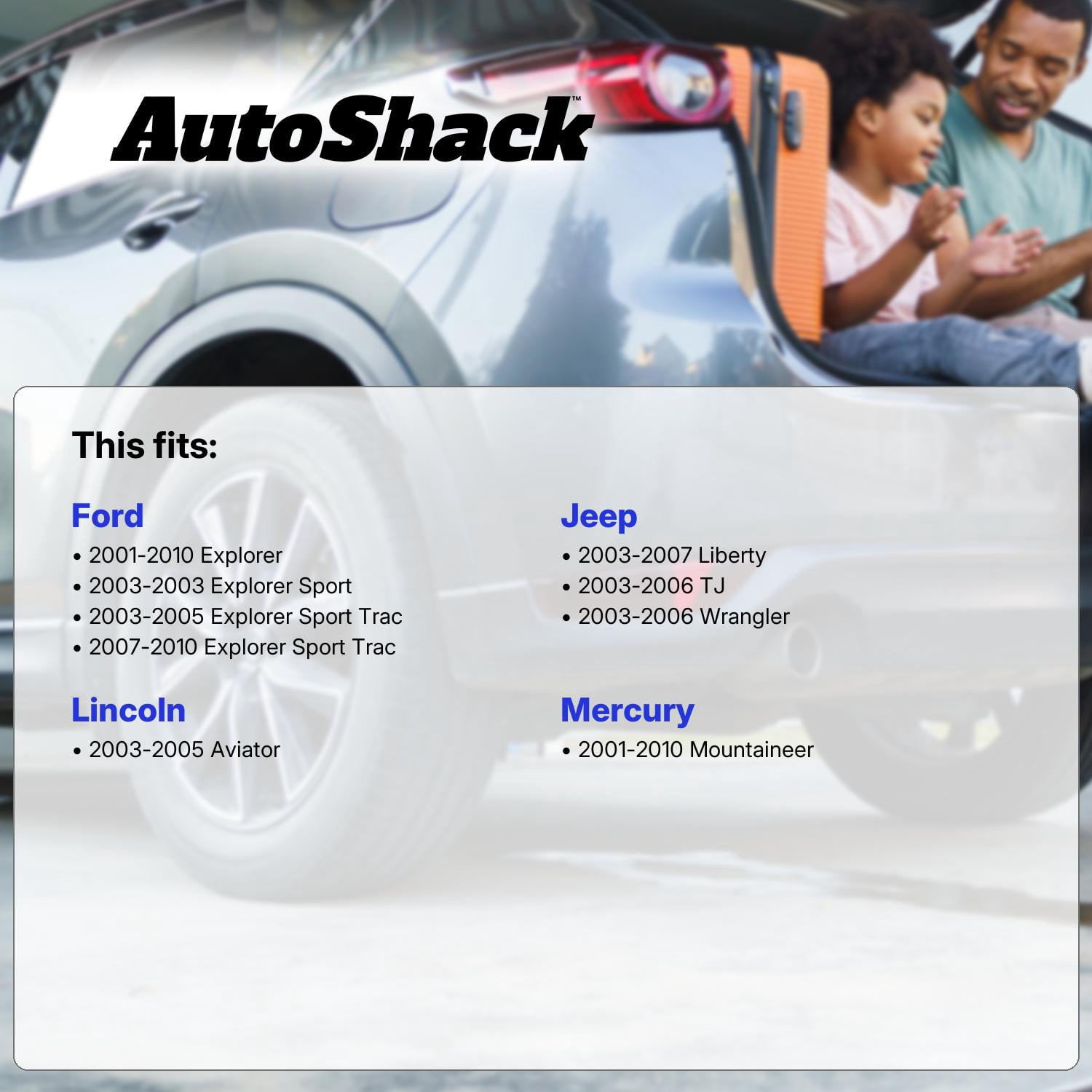 AutoShack Rear Brake Caliper for Ford & Jeep, Explorer 2001-2010 Liberty 2003-2007 Wrangler 2003-2006, 4WD RWD AWD L4 2.4L 2.8L L6 4.0L V6 3.7L 4.0L V8 4.6L 5.0L, Left