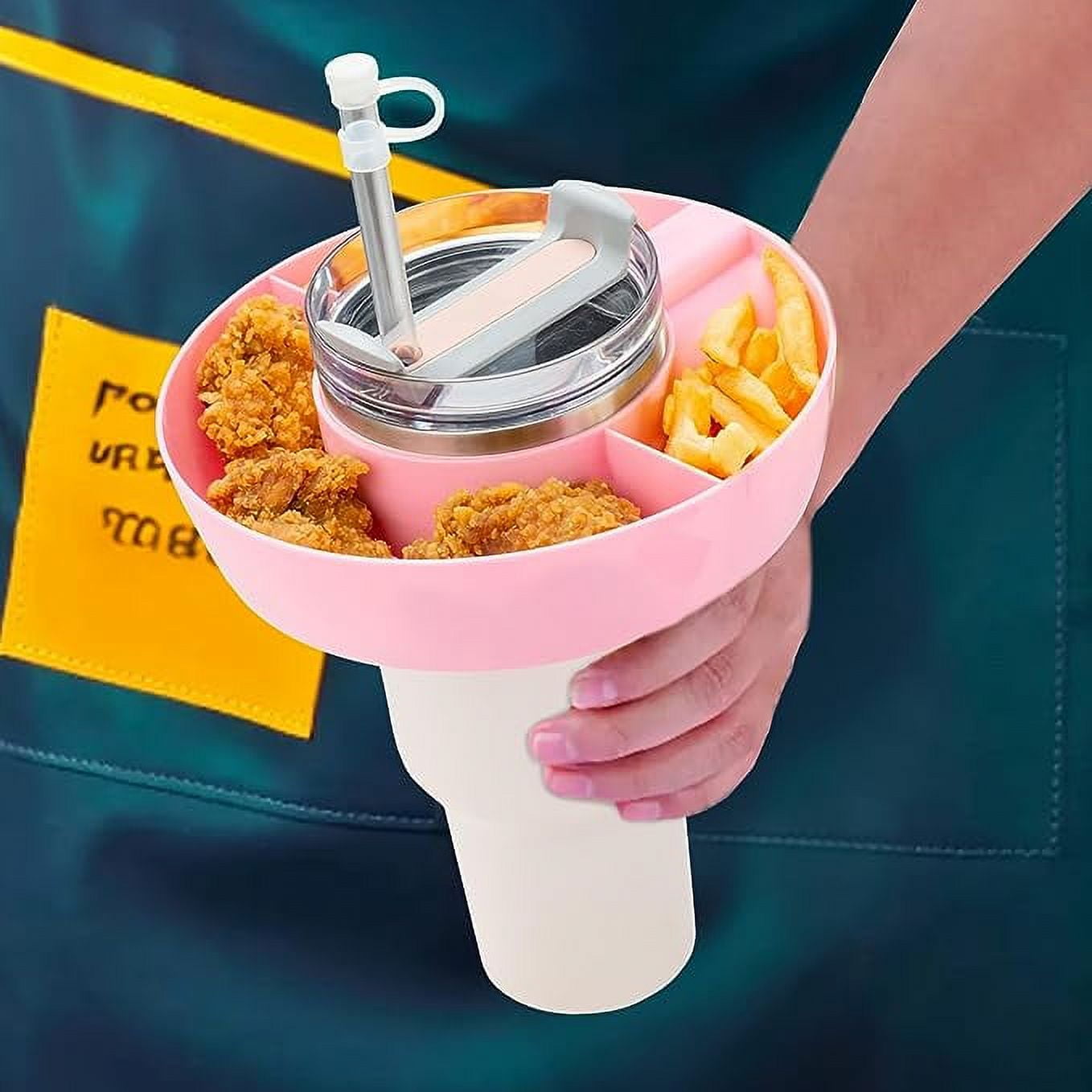 Stanley Snack Tray for Stanley 40 oz Tumbler with Handle, Reusable Snack  Bowl for Stanley Cup Accessories with 2Pcs Cute Cloud Straw Caps, 4